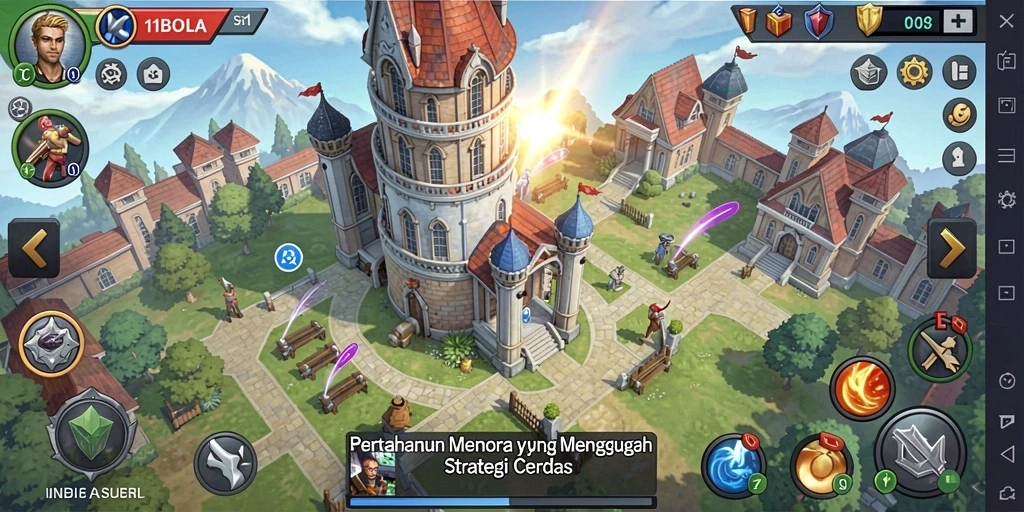 Tampilan gameplay menara pertahanan yang menakjubkan di 11BOLA.