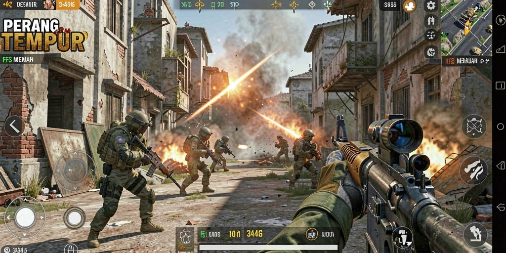 Tampilan gameplay menarik dalam 3446 dengan aksi tembak-menembak yang intens.