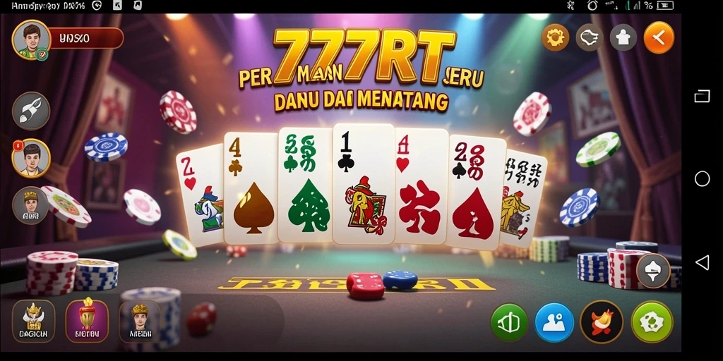 Screenshot 777RT menunjukkan gameplay domino yang menarik dan seru.