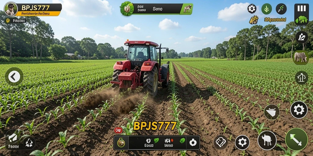 Tampilan gameplay menarik di BPJS777 dengan aktivitas pertanian.