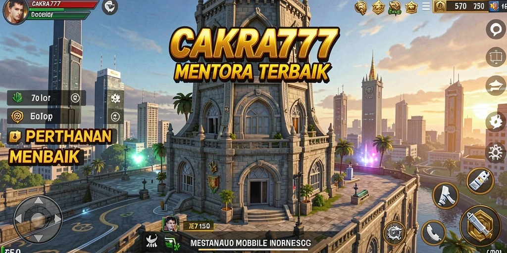 Screenshot gameplay CAKRA777 menampilkan pertahanan menara yang kuat dan strategi cerdas.