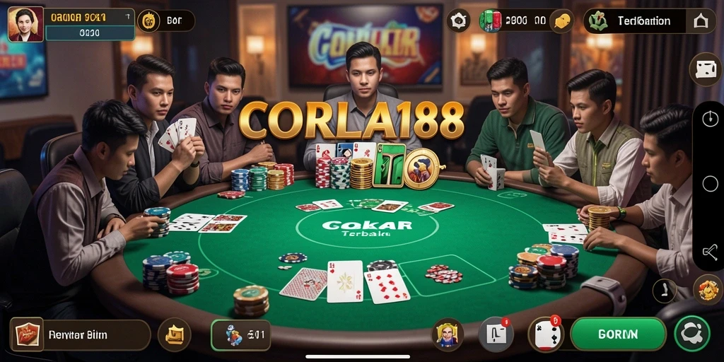 Tampilan gameplay poker yang menegangkan di CORLA188.