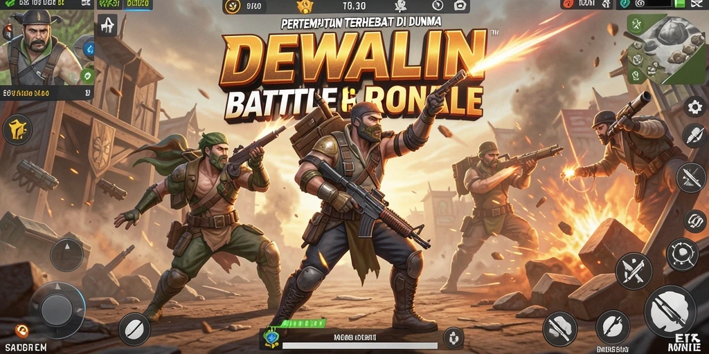 Tampilan penuh aksi dari gameplay DEWALIN dalam pertempuran Battle Royale.