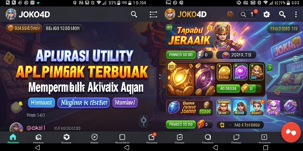 Screenshot utama JOKO4D menunjukkan antarmuka aplikasi yang bersih dan mudah digunakan.