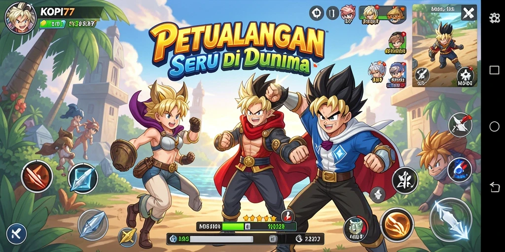Gameplay seru KOPI77 dengan karakter Anime menarik.