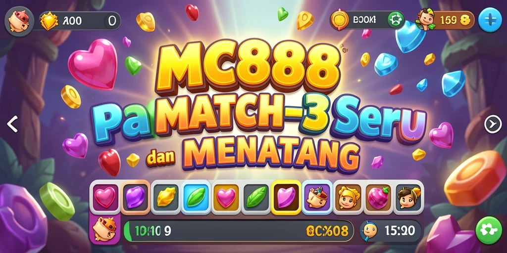 Tampilan gameplay seru dalam game Match-3 MC888.