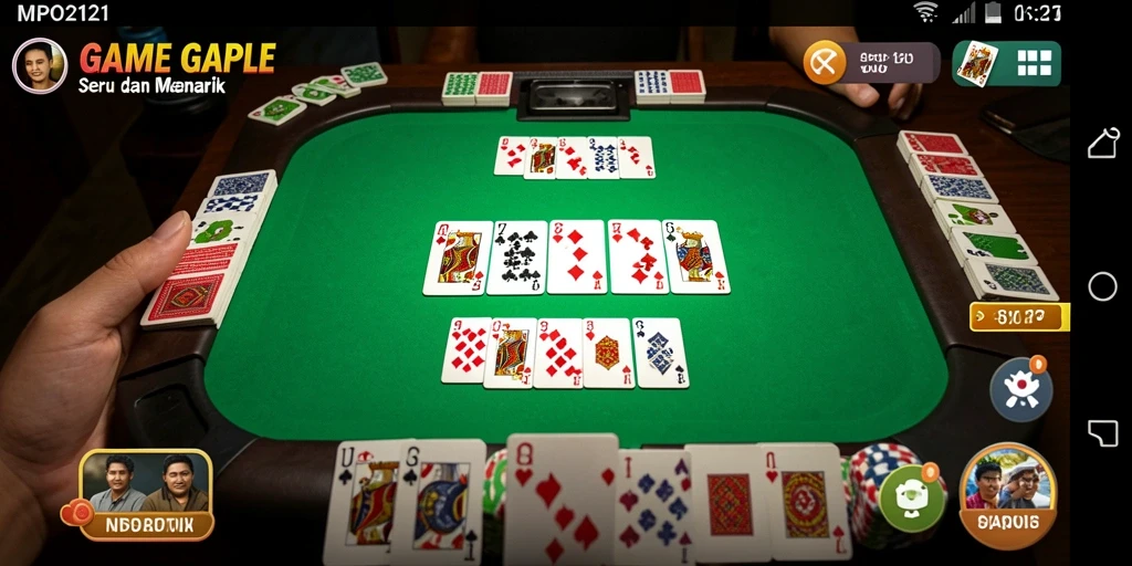 Tampilan screenshot MPO2121 dengan gameplay Gaple yang menawan.