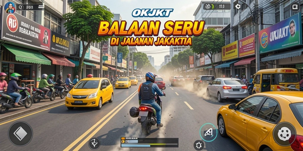Gameplay balapan seru di jalanan Jakarta.