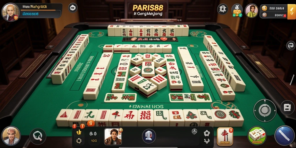Tampilan gameplay Mahjong yang menarik dan menantang di PARIS88.